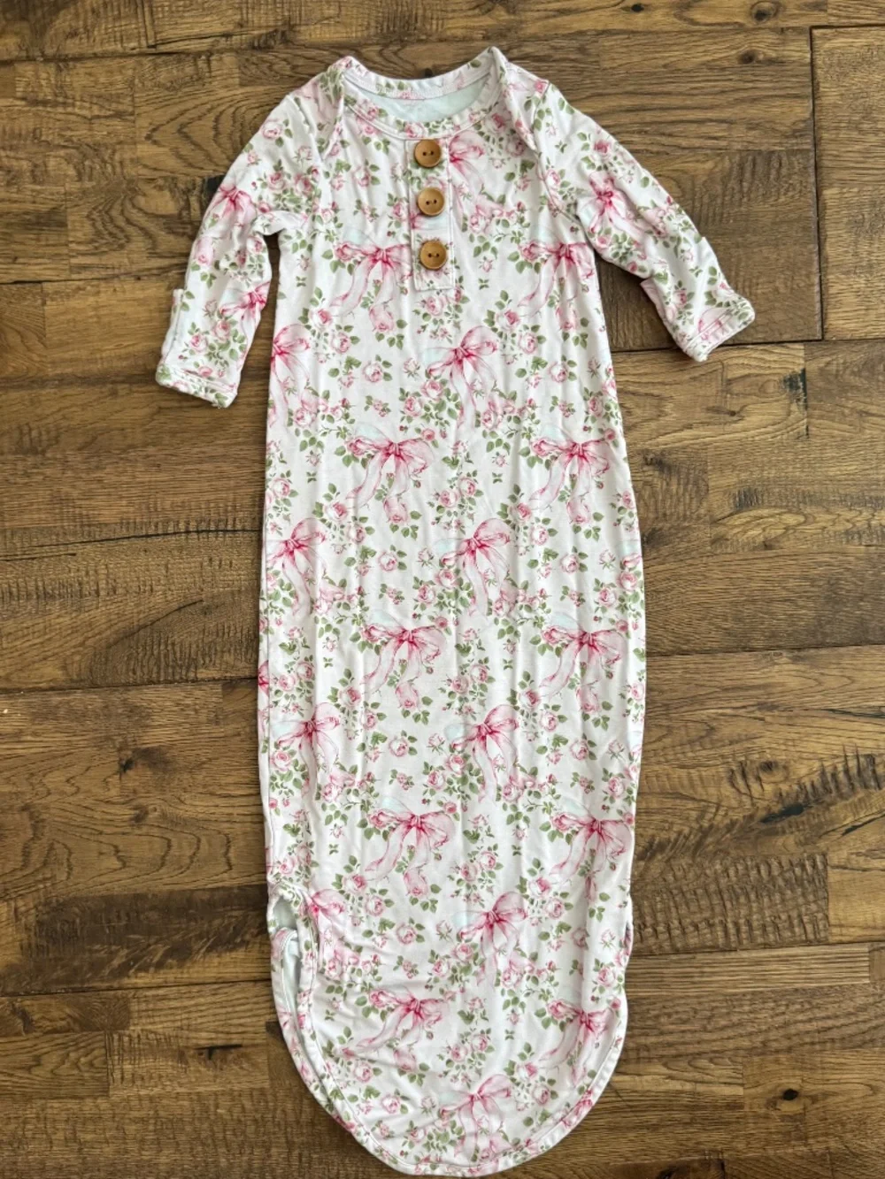 Caden Lane Bows In Bloom Baby Knot Gown Bamboo Size‎ Newborn CC